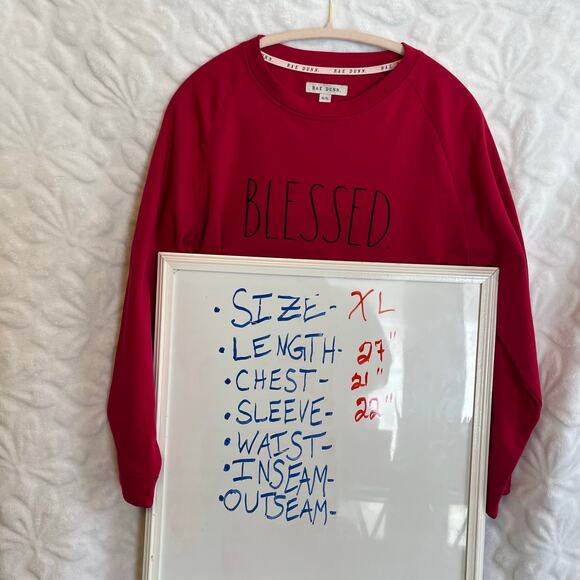 Rae Dunn blessed sweater size XL preowned excellent condition - Picture 5 of 5